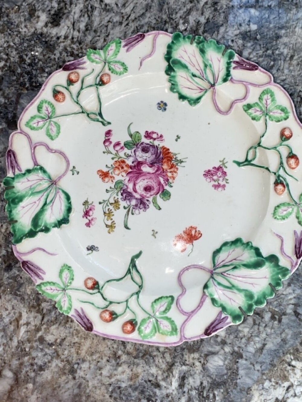 18th Century English George II Longton Hall Porcelain Plate